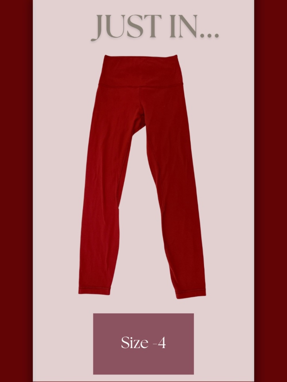 lululemon Align High-Rise Pant II Red Leggings 4 Yoga Athleisure Activewear